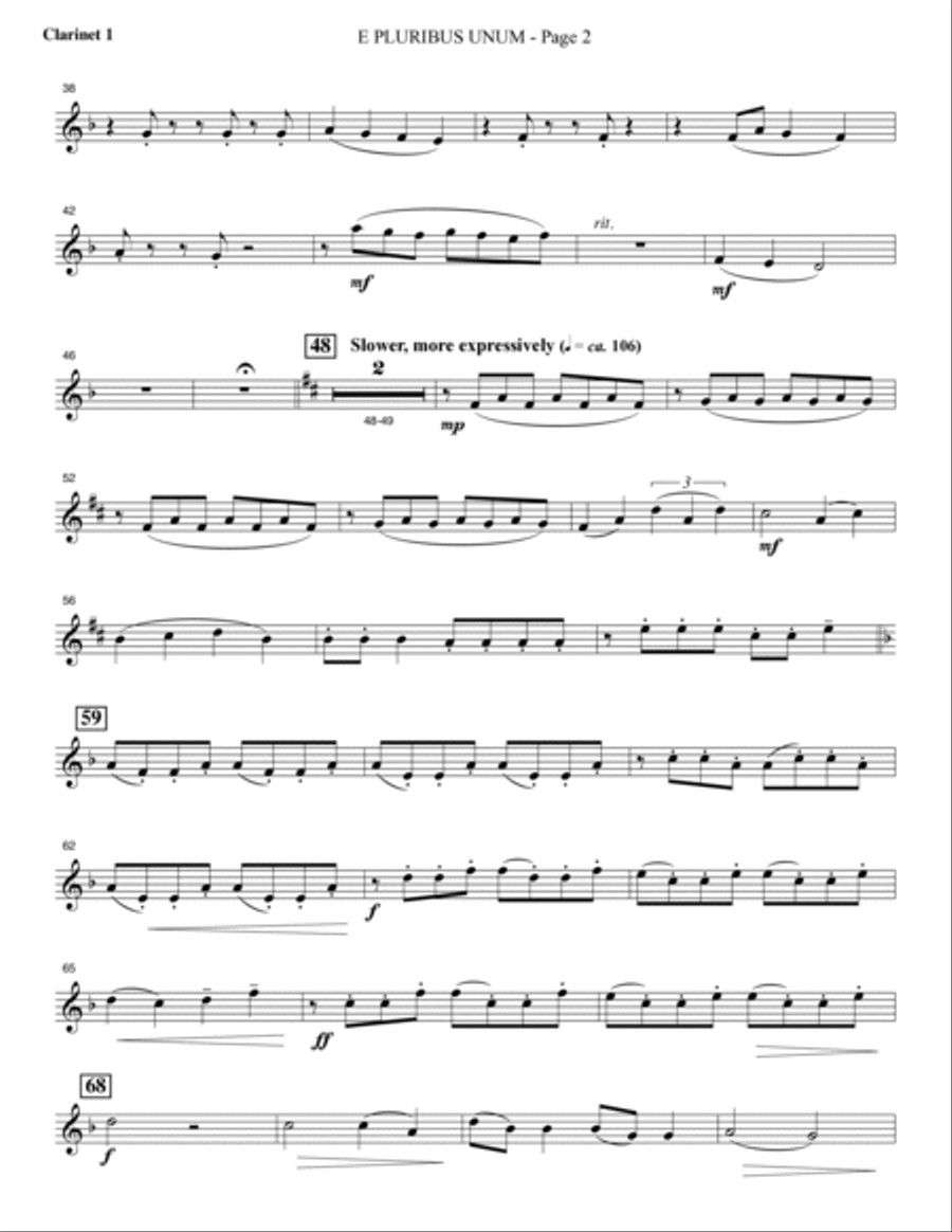E Pluribus Unum - Bb Clarinet 1 Choir scores gallery preview page 2