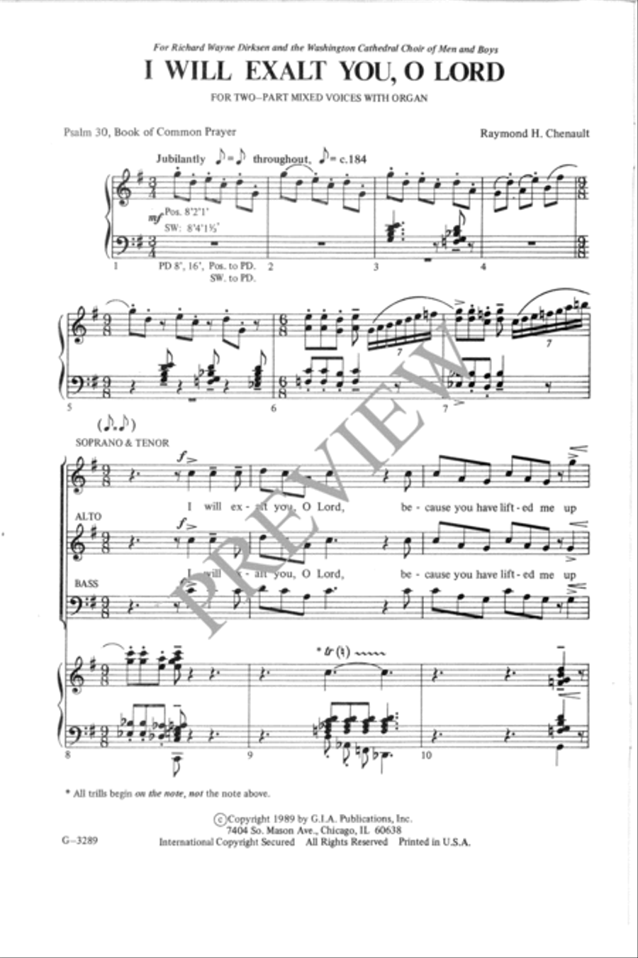 I Will Exalt You, O Lord I Will Exalt You, O Lord 4-Part scores gallery preview page 3