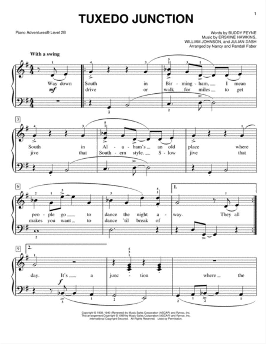 Tuxedo Junction Piano Method scores gallery preview page 1