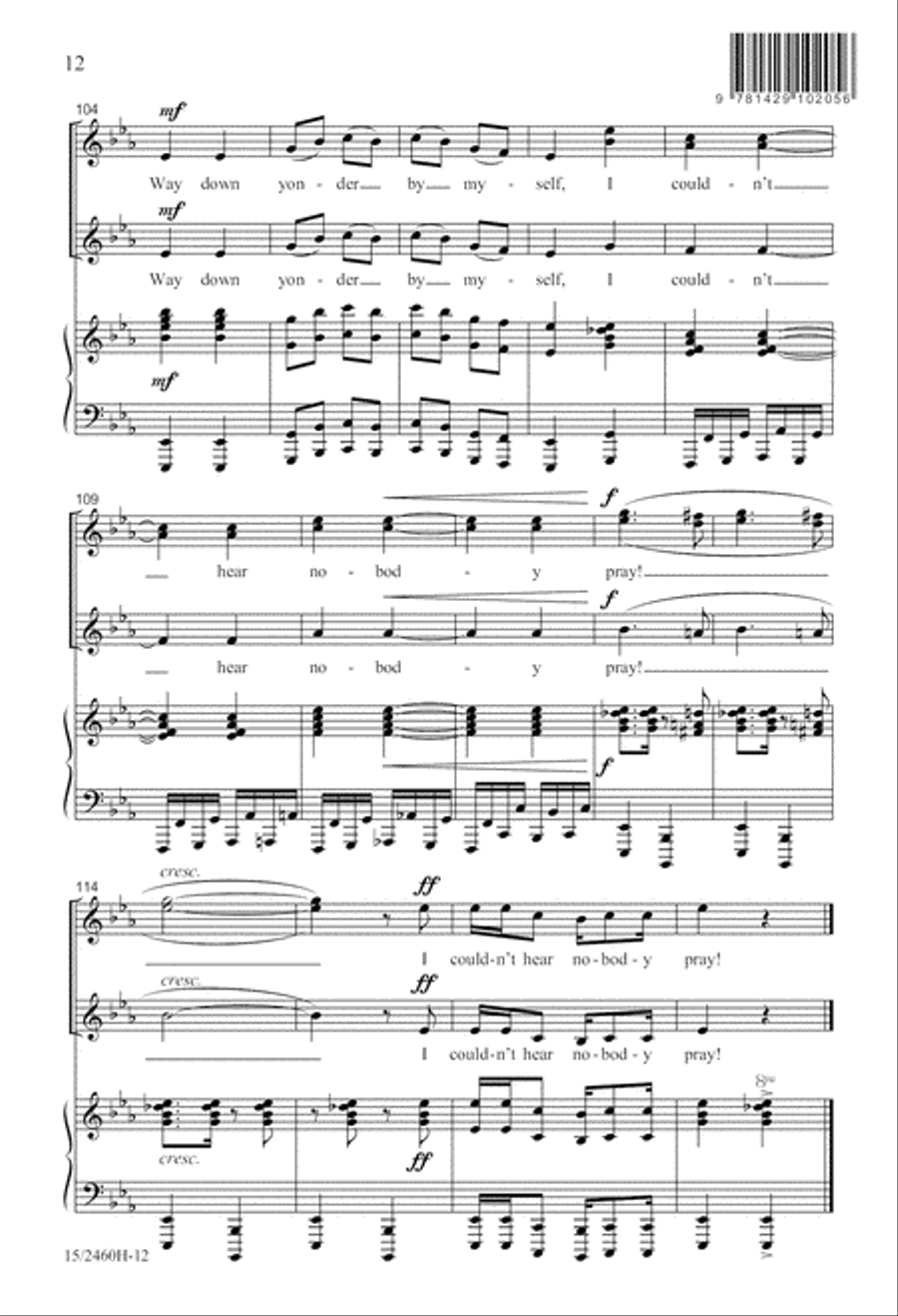 I Couldn't Hear Nobody Pray SSA scores gallery preview page 12