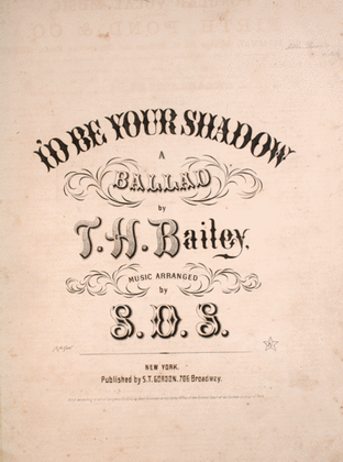 Book cover for I'd Be Your Shadow. A Ballad