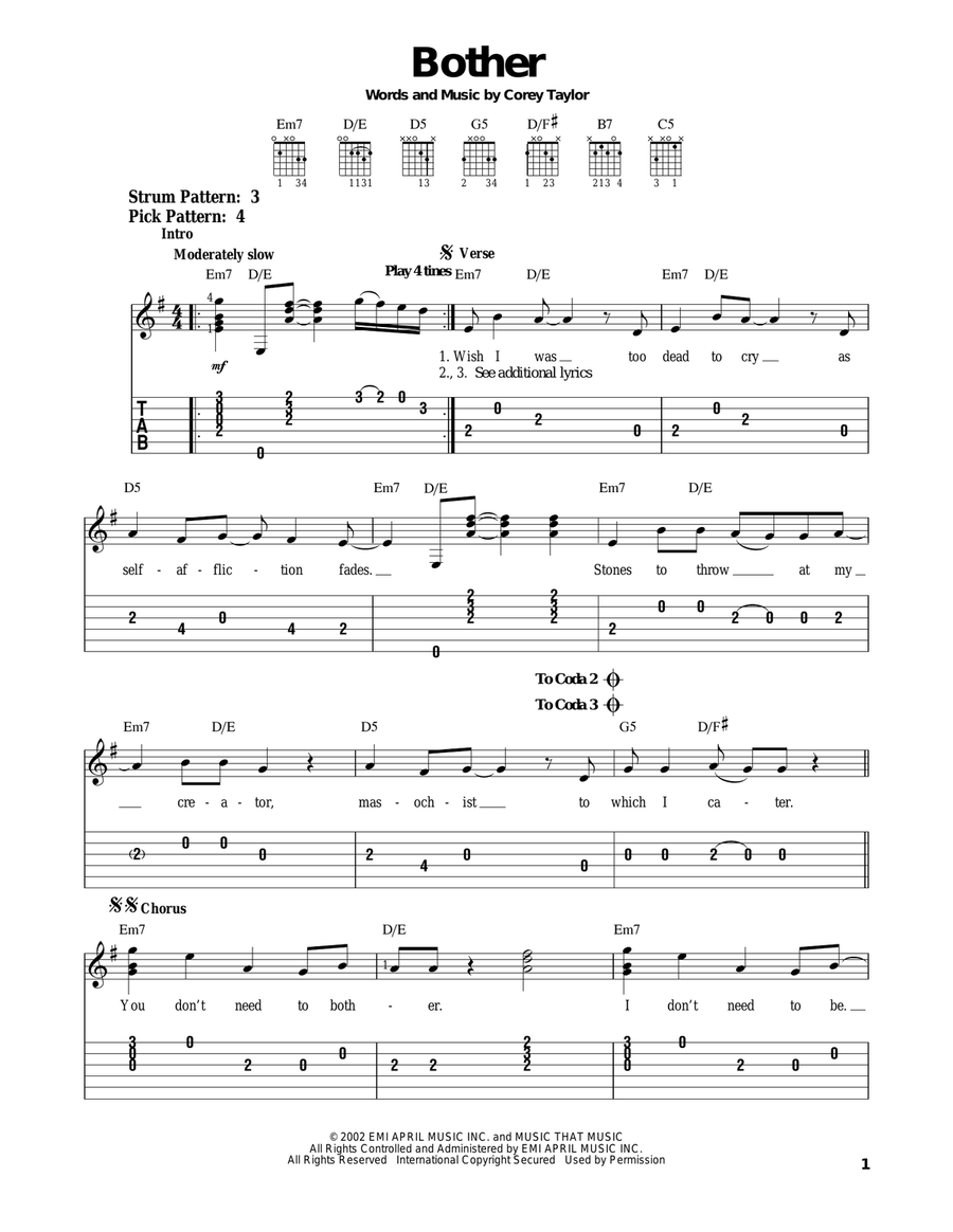 Bother Electric Guitar scores gallery preview page 1