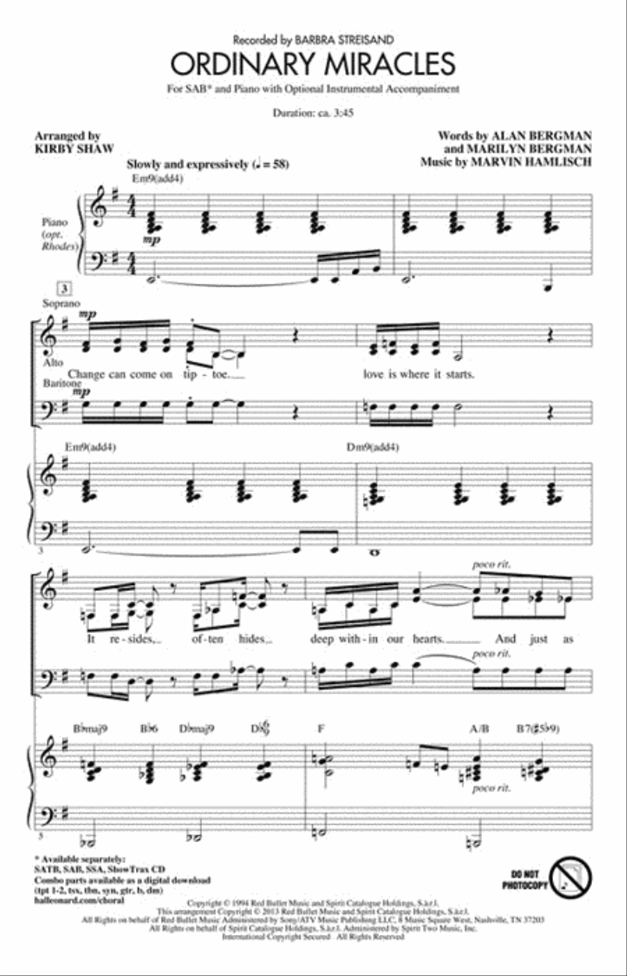 Ordinary Miracles Ordinary Miracles 3-Part scores gallery preview page 2