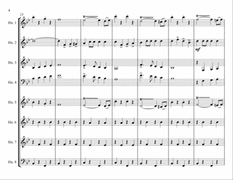 The Thunderer March, horn octet Concert Band scores gallery preview page 4
