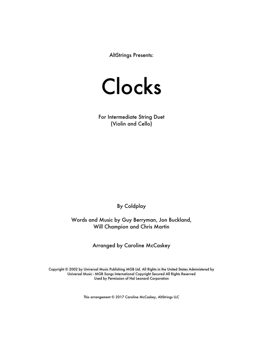 Clocks String Duet scores gallery preview page 1