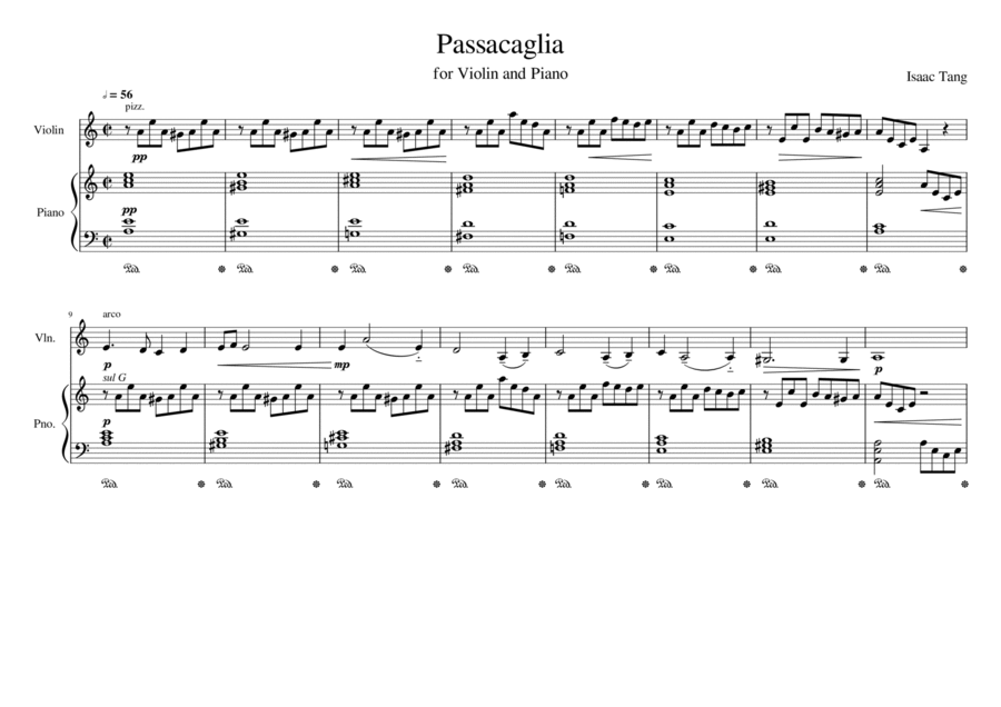 Passacaglia for Violin and Piano image number null