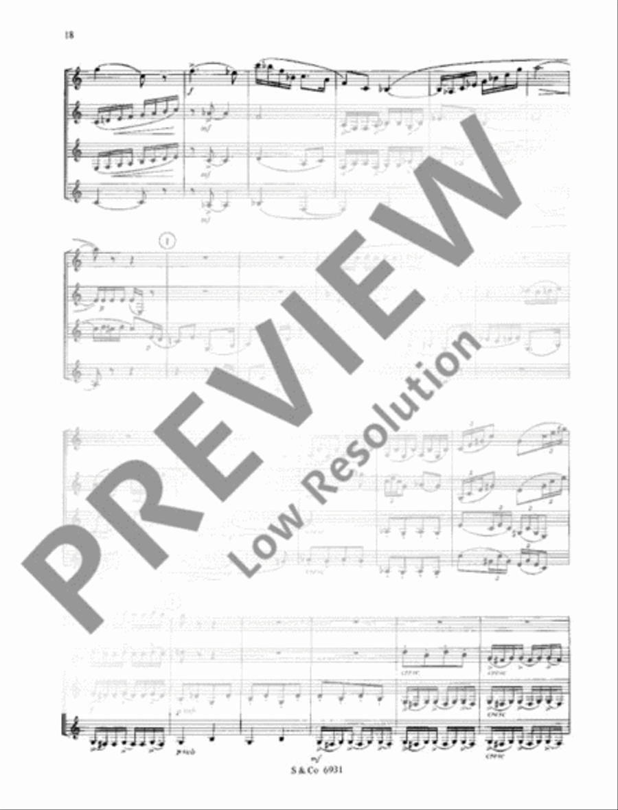 Quartet Quartet Bass Clarinet scores gallery preview page 19