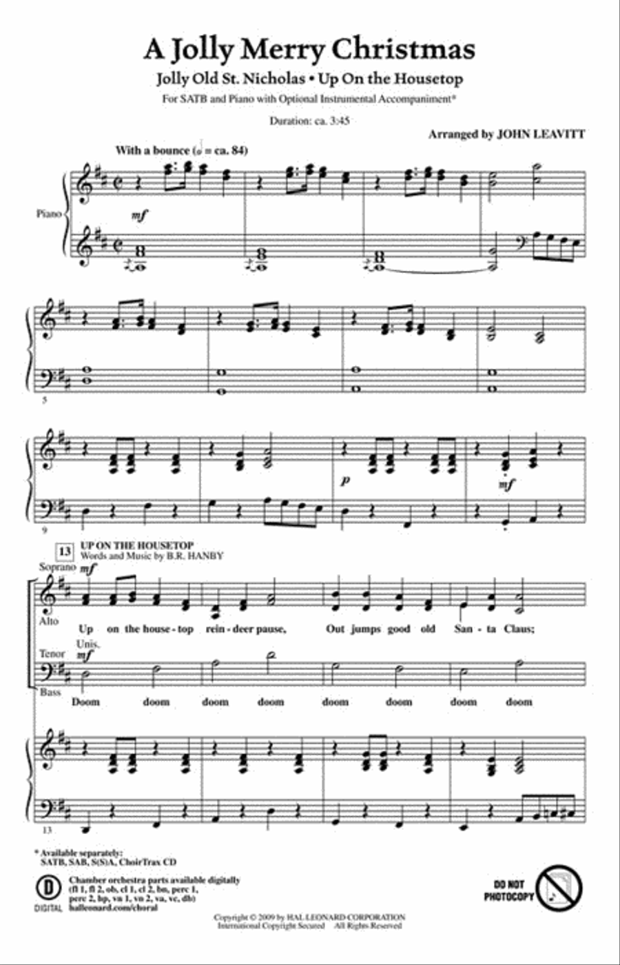A Jolly Merry Christmas 4-Part scores gallery preview page 2