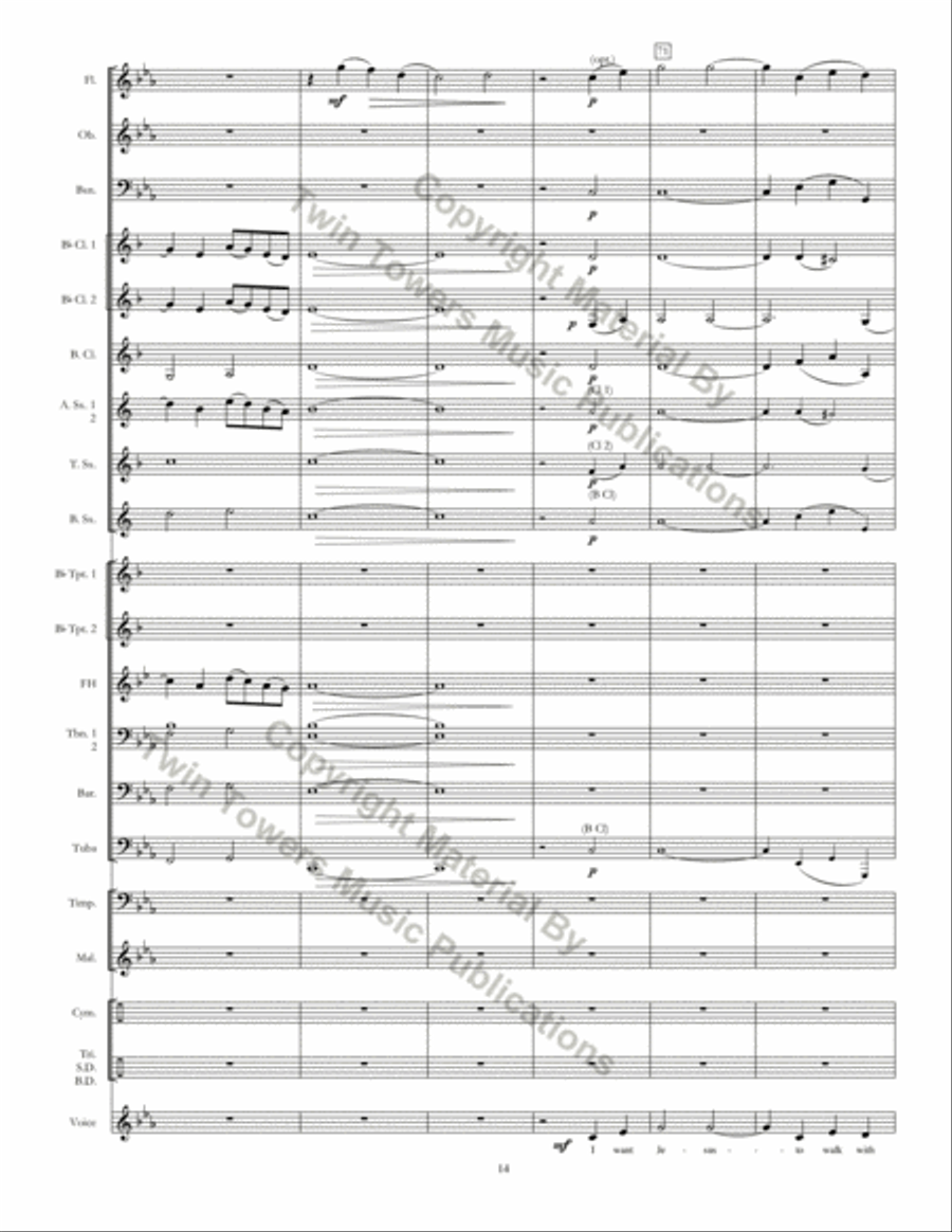 Chorale Prelude: I Want Jesus To Walk With Me Concert Band scores gallery preview page 15