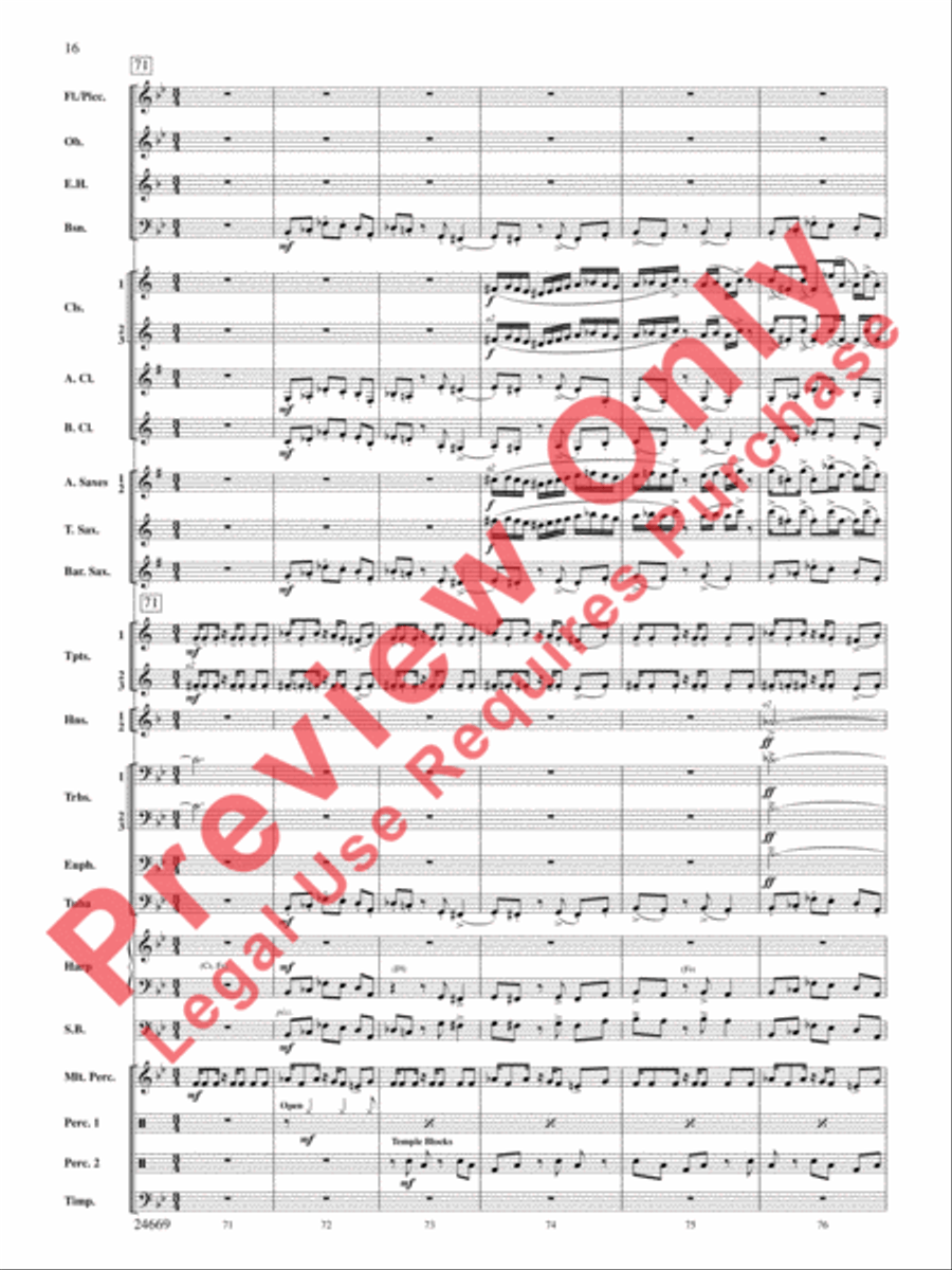 Metroplex: Three Postcards from Manhattan Concert Band scores gallery preview page 17