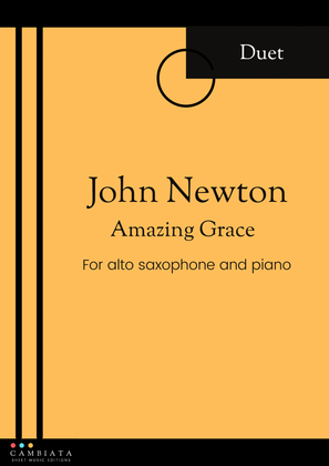 Amazing Grace - Solo alto saxophone and piano accompaniment (Easy)