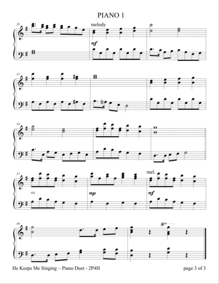 He Keeps Me Singing (2 Pianos, 4 Hands Duet) 2 Pianos, 4-Hands scores gallery preview page 5