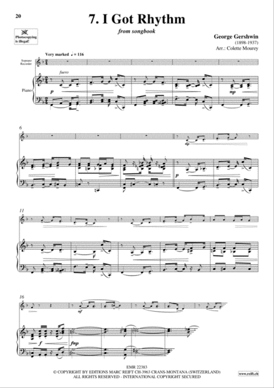 Gershwin 20 Greatest Hits Soprano Recorder scores gallery preview page 9