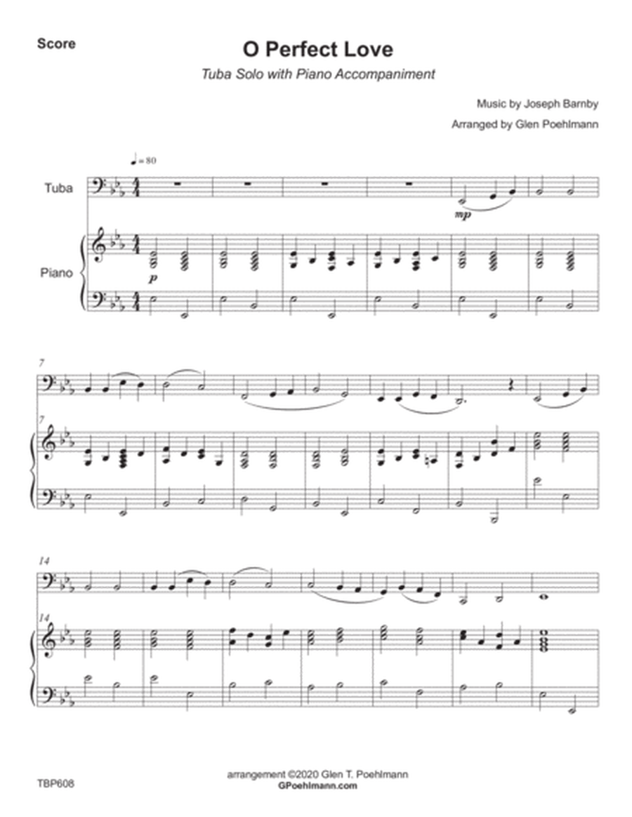 O PERFECT LOVE - TUBA SOLO with Piano Accompaniment image number null