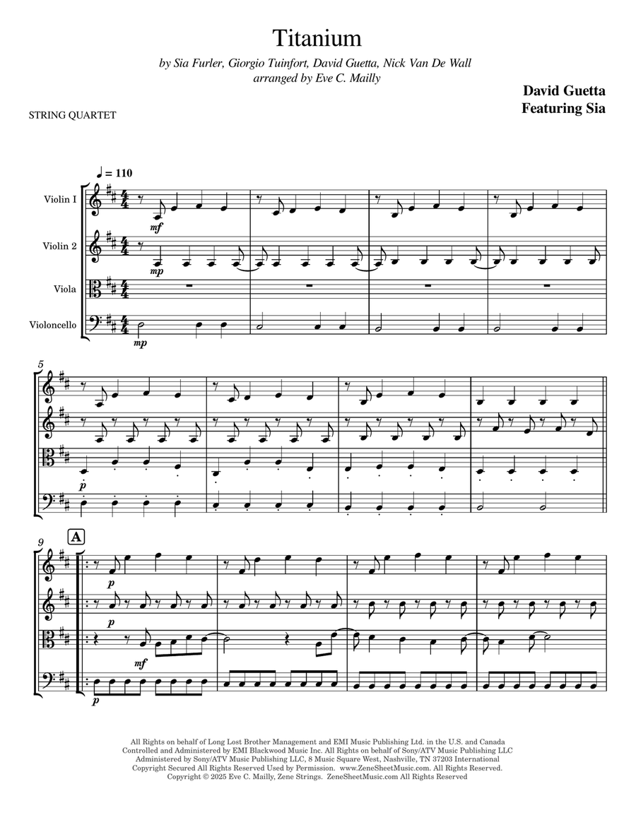 Titanium String Quartet scores gallery preview page 1