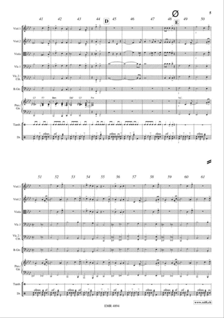 King's Blues March String Orchestra scores gallery preview page 6