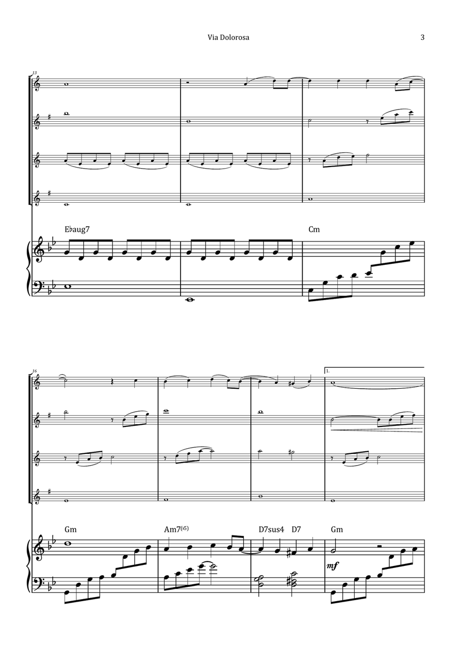 Via Dolorosa Saxophone Quartet scores gallery preview page 3