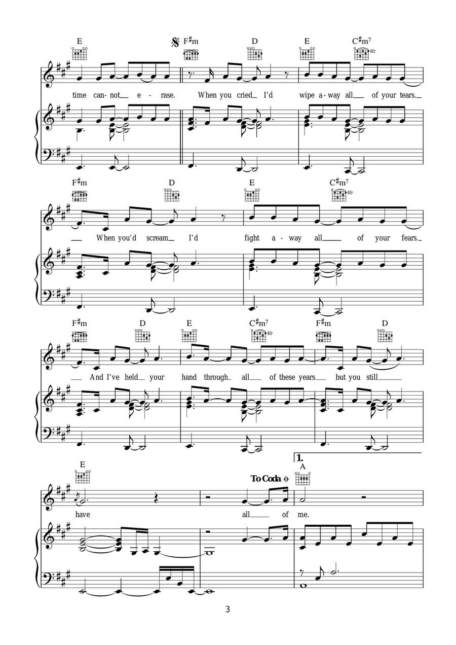 My Immortal My Immortal Piano, Vocal, Guitar scores gallery preview page 3