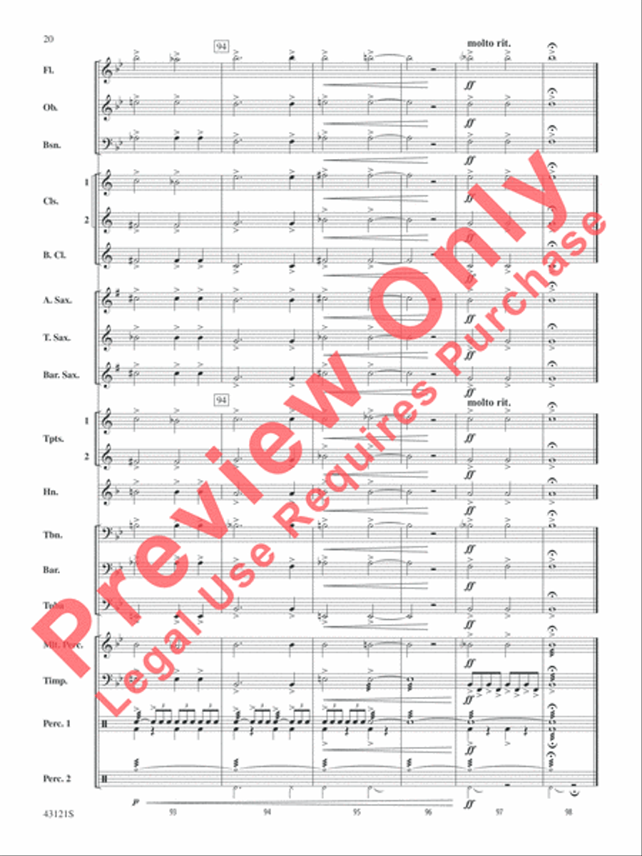 Godzilla, Selections from Concert Band scores gallery preview page 21