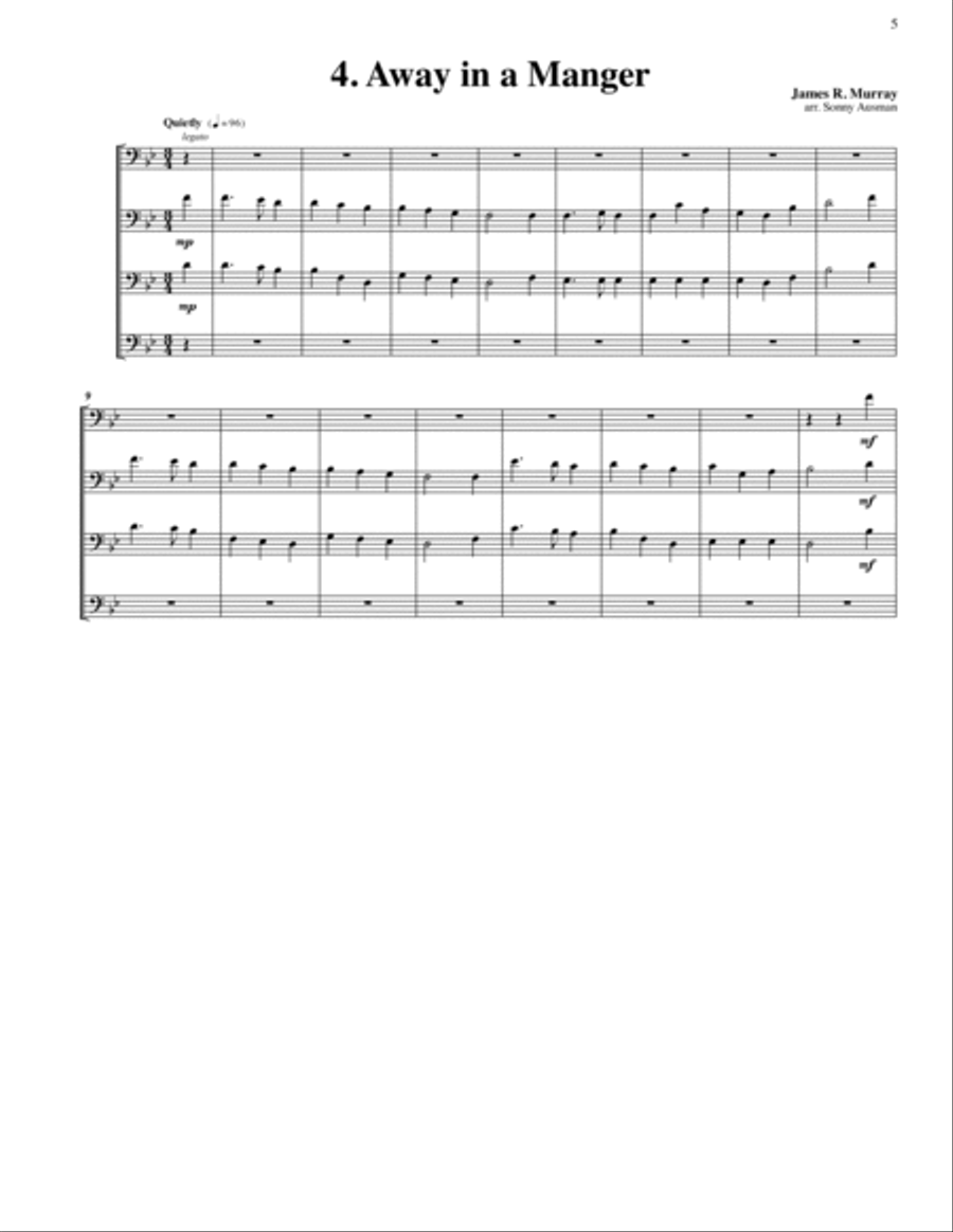 The Caroling Book for Trombone Quartet Trombone Quartet scores gallery preview page 5
