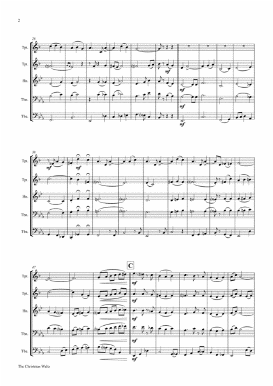 The Christmas Waltz Euphonium scores gallery preview page 2
