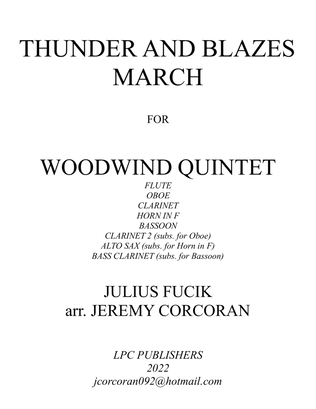 Thunder and Blazes March for Woodwind Quintet