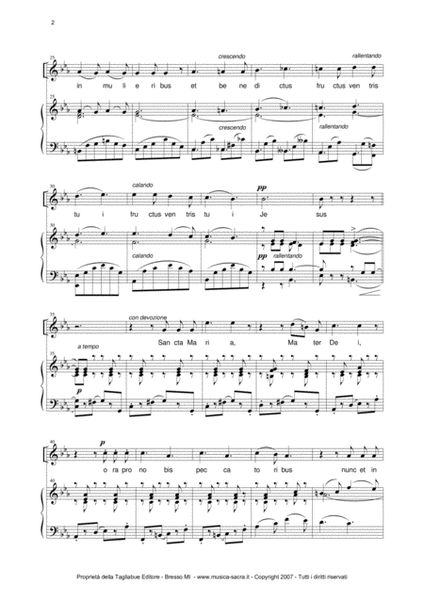 AVE MARIA - For Tenor and. Organ - Music by Padre Serafino Marinosci