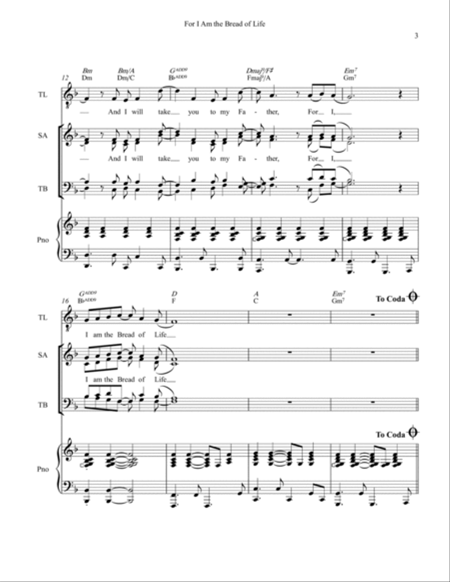 For I Am the Bread of Life [Octavo - Complete Package] Divisi scores gallery preview page 5