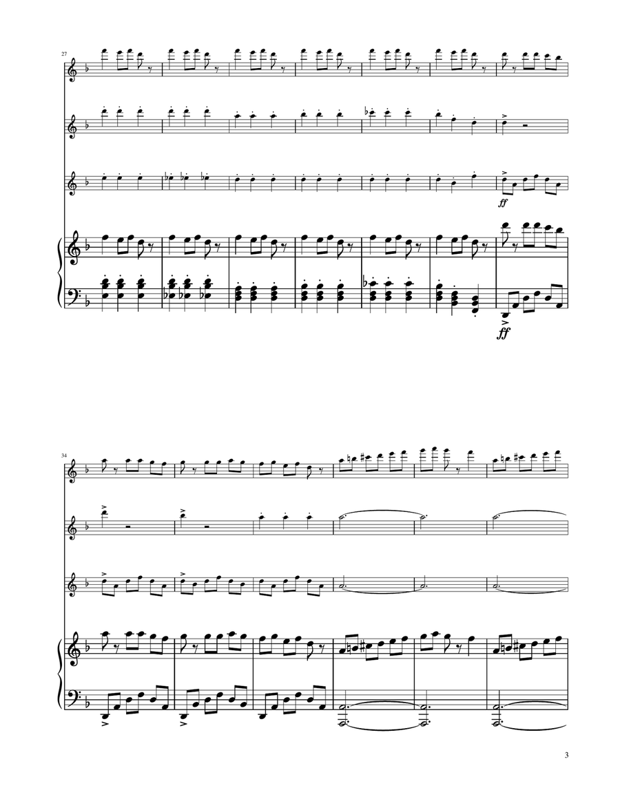 Carol of The Bells - Flute Trio Flute Trio scores gallery preview page 3