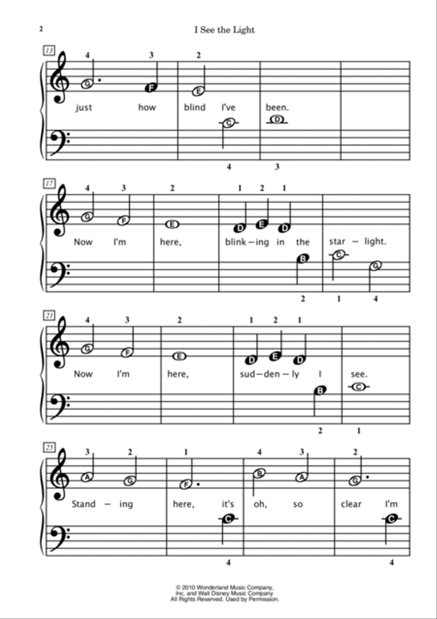 I See The Light Easy Piano scores gallery preview page 2