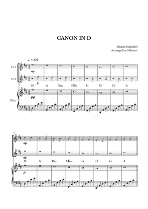 Canon in D | Pachelbel | Flute Duet | Piano accompaniment