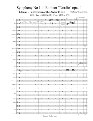 Book cover for Symphony No 1 in E minor "Nordic" Opus 1 - 1st movement (1 of 3) - Score Only