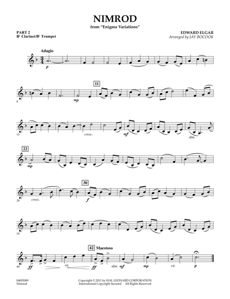 Nimrod (from Enigma Variations) - Pt.2 - Bb Clarinet/Bb Trumpet
