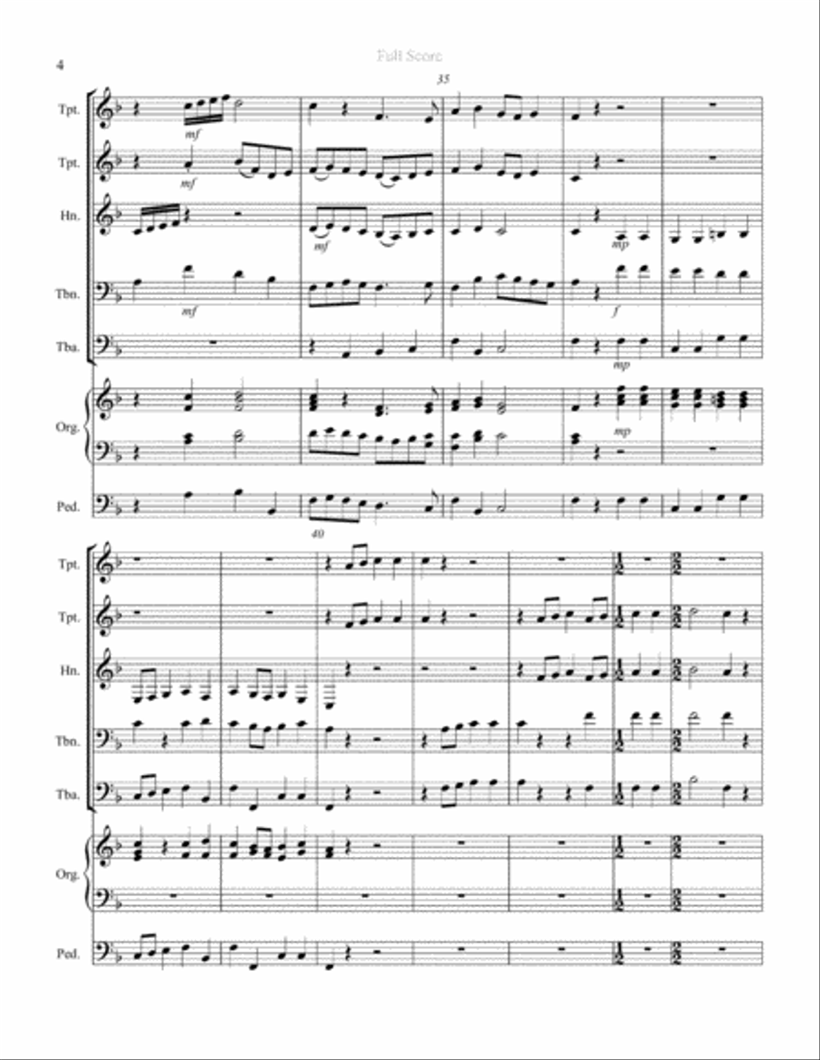 Noel - for Brass Quintet and Optional Organ Noel - for Brass Quintet and Optional Organ Small Ensemble scores gallery preview page 5