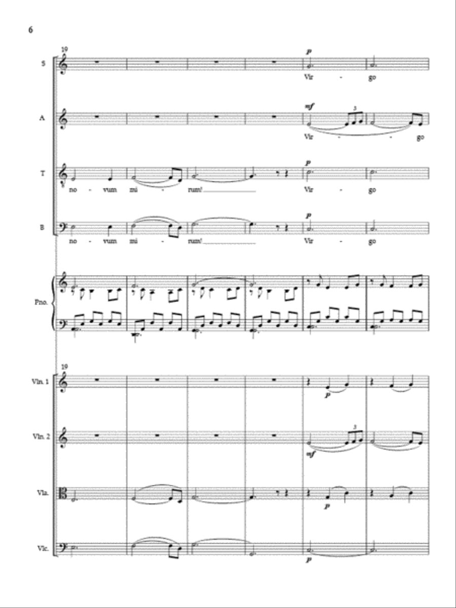 Ecce Novum (Full Score and Instrumental Parts) Divisi scores gallery preview page 5