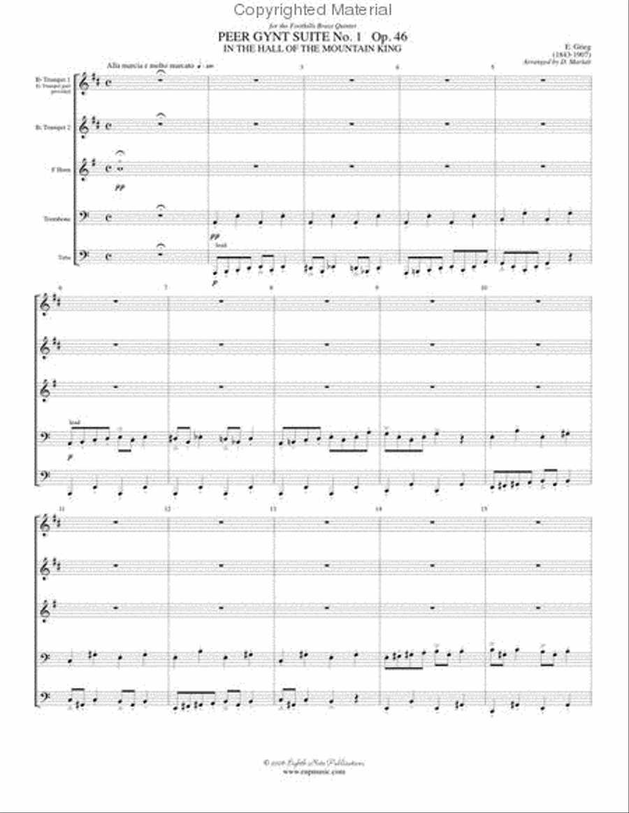 In the Hall of the Mountain King (from Peer Gynt Suite) Brass Quintet scores gallery preview page 2