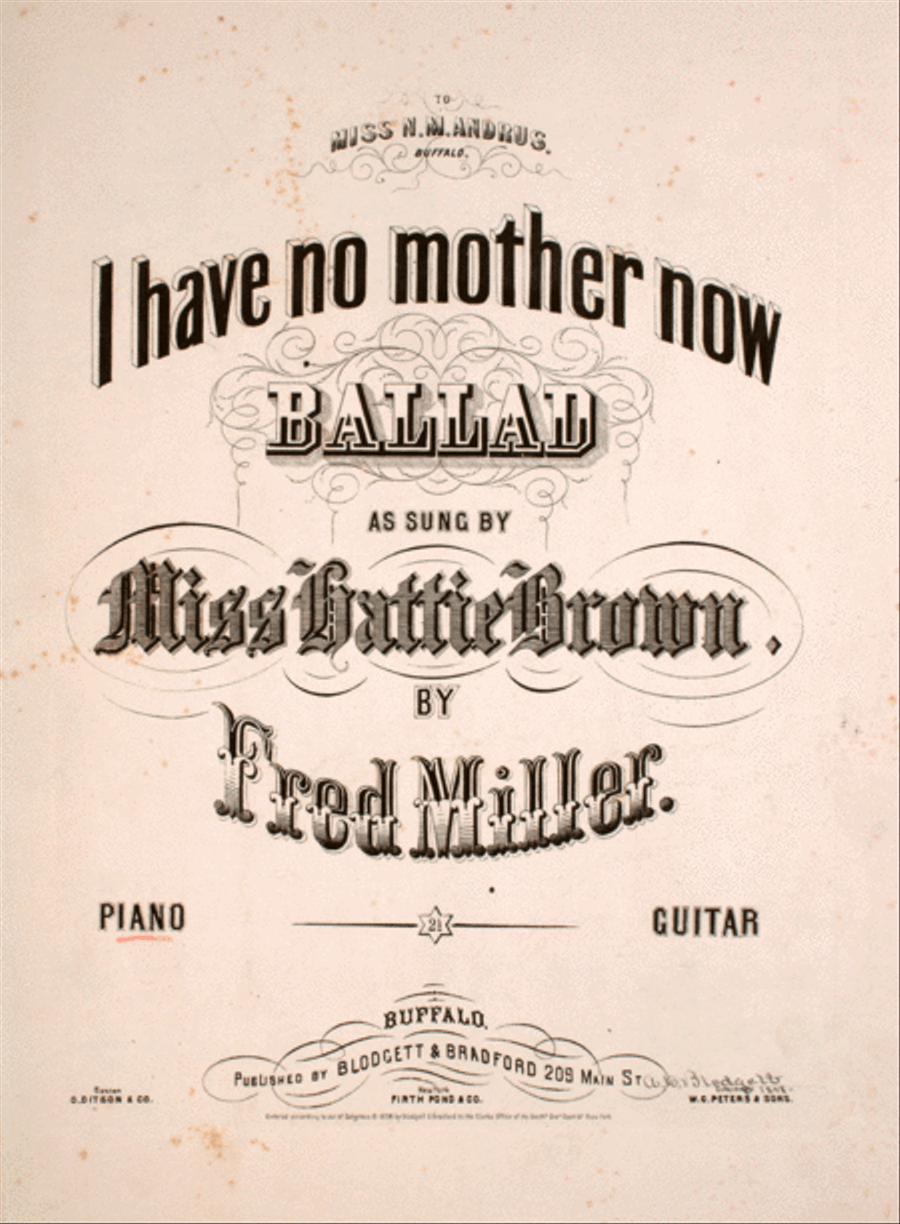 I Have No Mother Now. Ballad Voice scores gallery preview page 1