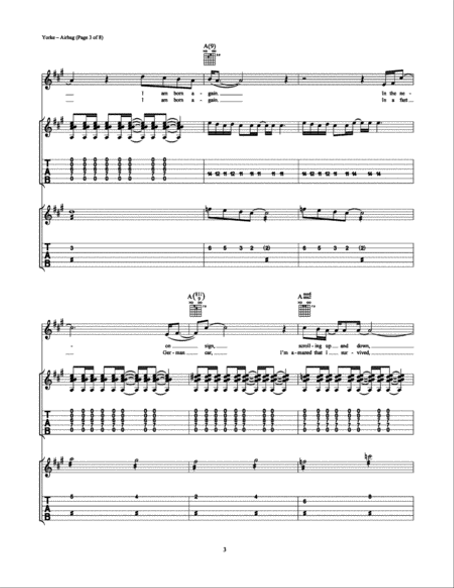Airbag Airbag Electric Guitar scores gallery preview page 3