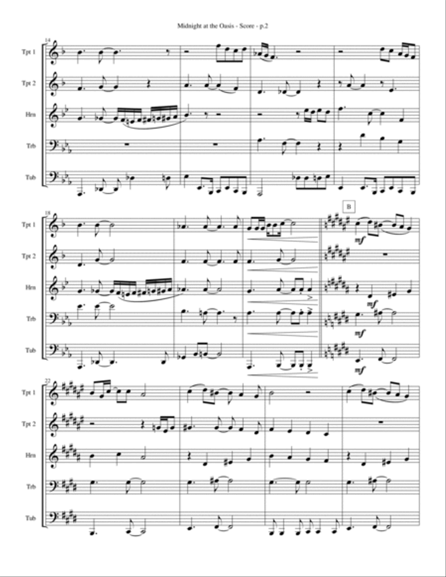 Midnight At The Oasis Brass Ensemble scores gallery preview page 2