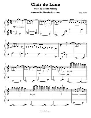 Book cover for Clair de Lune - Debussy (Easy Piano)