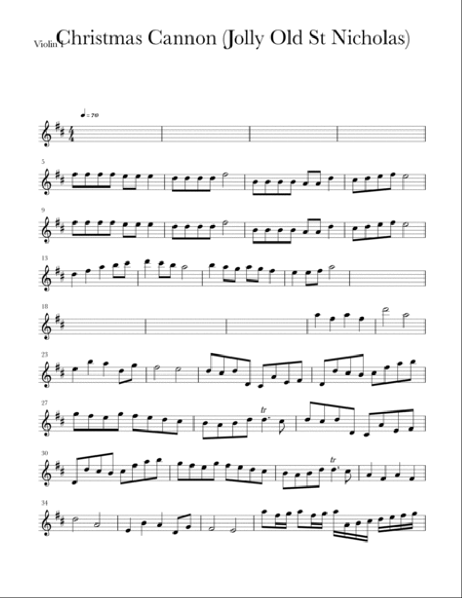 Christmas Canon (Jolly Old St Nicholas) Small Ensemble scores gallery preview page 5