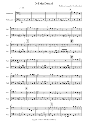 Old MacDonald! for Cello Duet