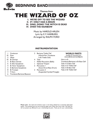 Book cover for The Wizard of Oz: Score