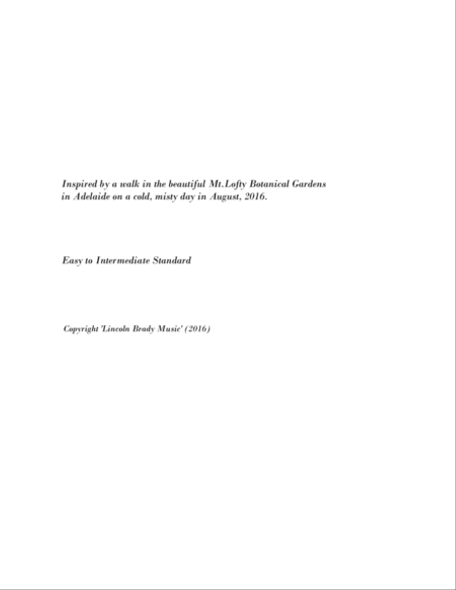 MIST ON THE HILLS - Guitar Ensemble - (Score Only)