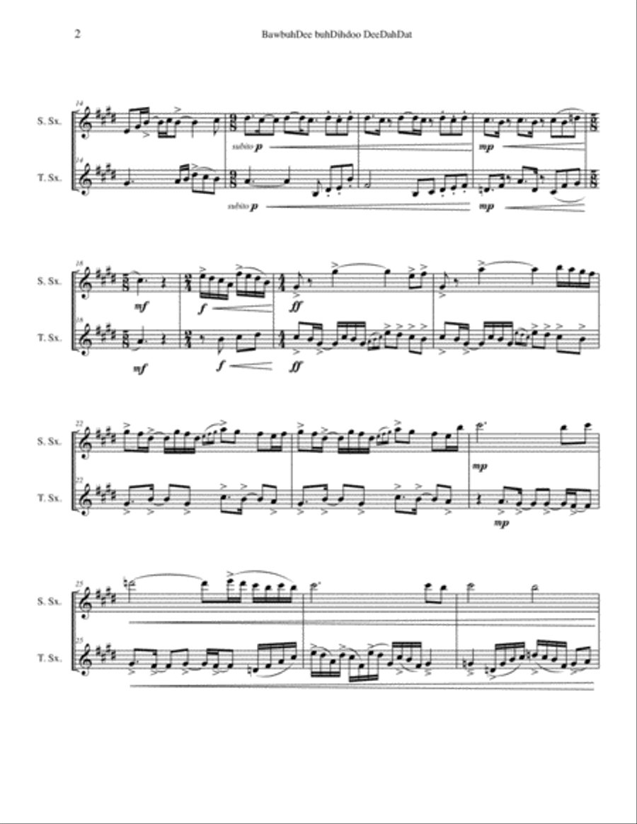 BahbuhDee buhDihdoo DeeDahDat Woodwind Duet scores gallery preview page 4