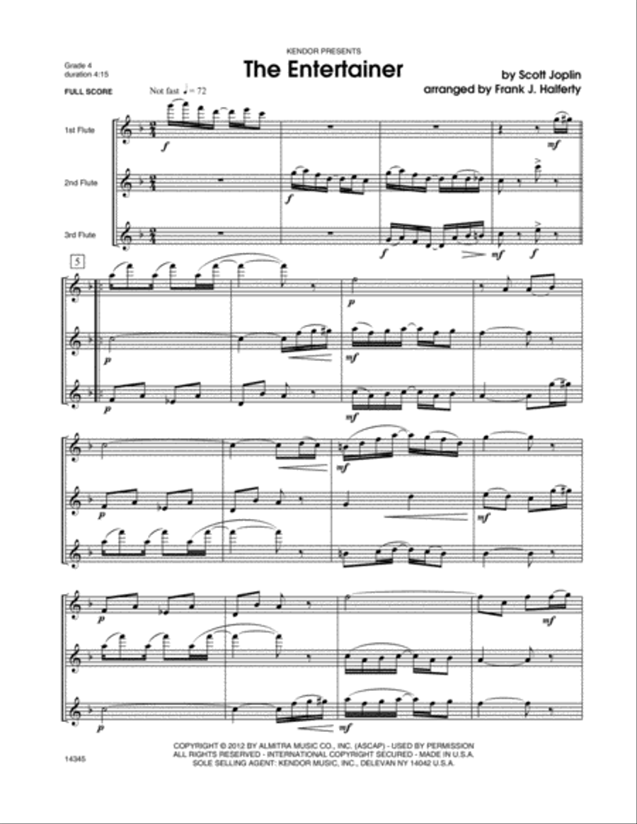 Entertainer, The Flute Trio scores gallery preview page 2