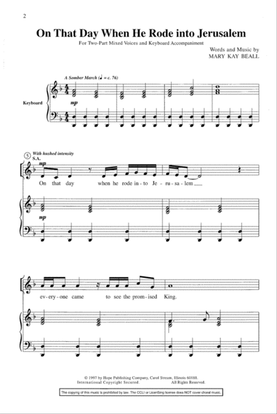 On that Day When He Rode into Jerusalem 2-Part scores gallery preview page 2