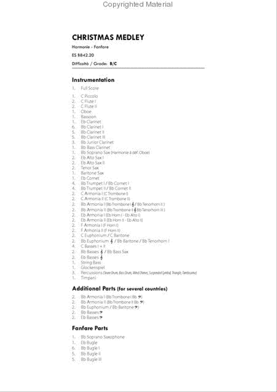 Christmas Medley Concert Band scores gallery preview page 2