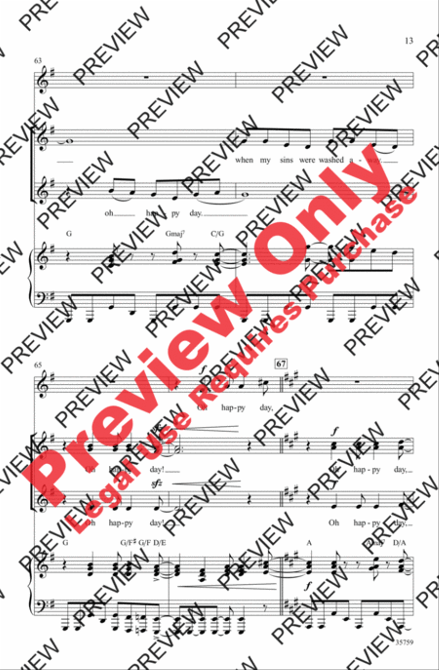 Oh Happy Day Oh Happy Day Women's Choir scores gallery preview page 13