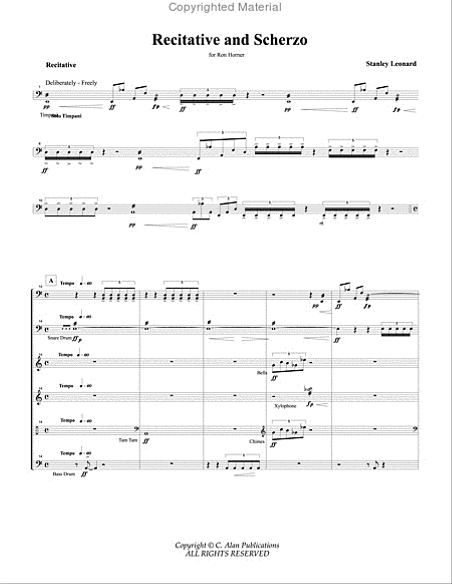 Recitative and Scherzo Percussion Ensemble scores gallery preview page 2